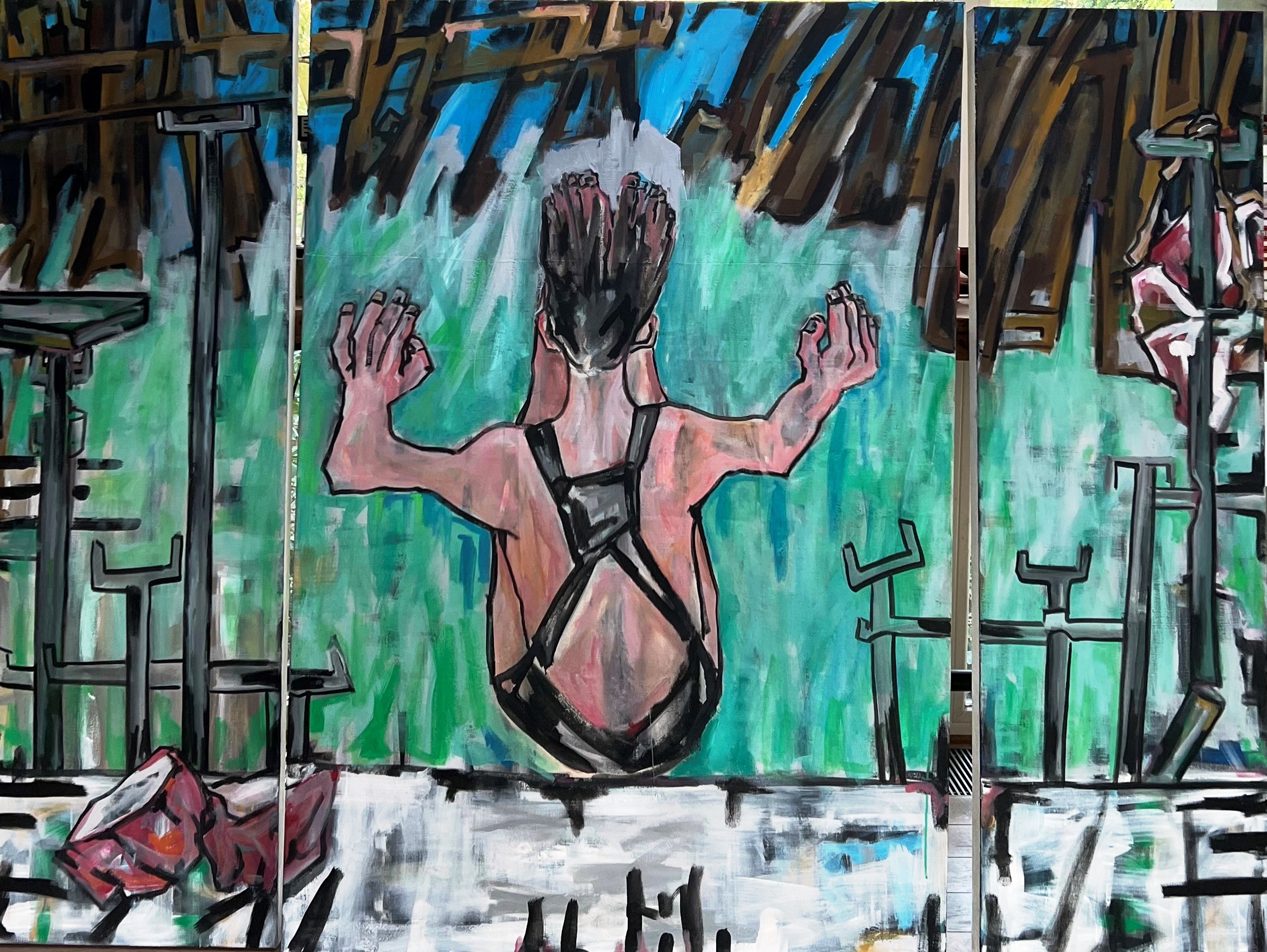 Der Sprung, Gemälde von Renata Franzky